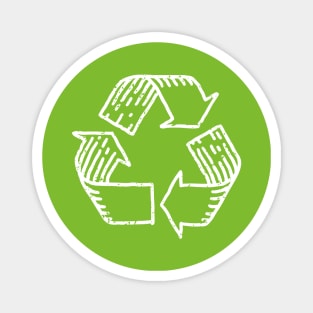 Grunge recycling symbol Magnet